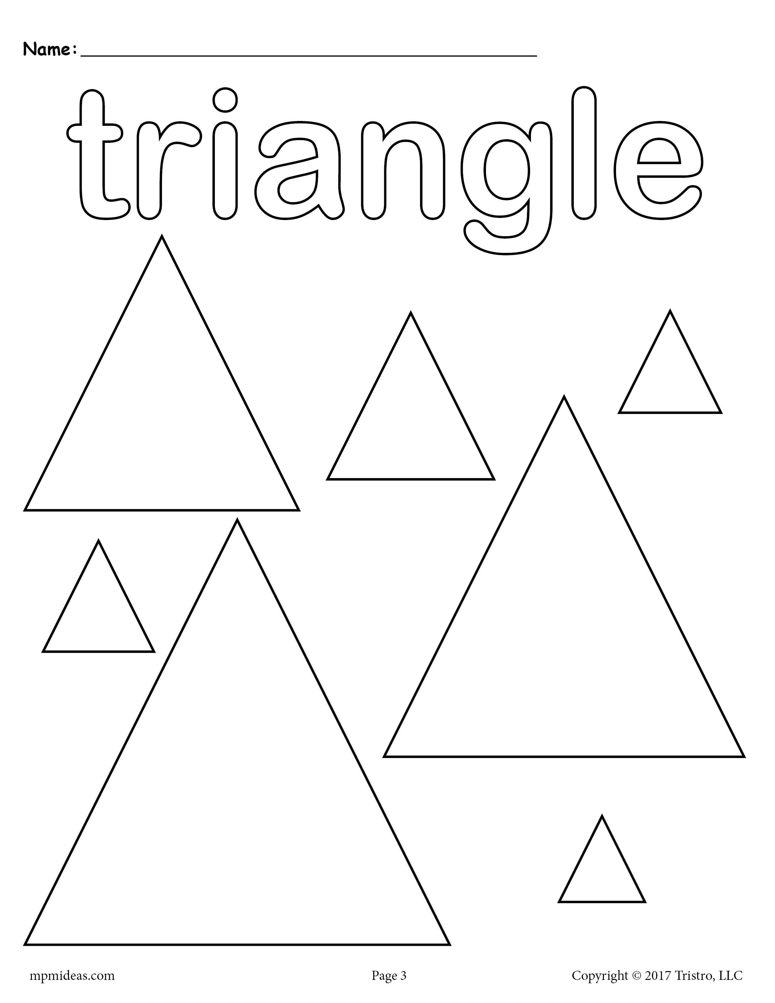 Triangles coloring page shape coloring pages shape worksheets for preschool shapes worksheets