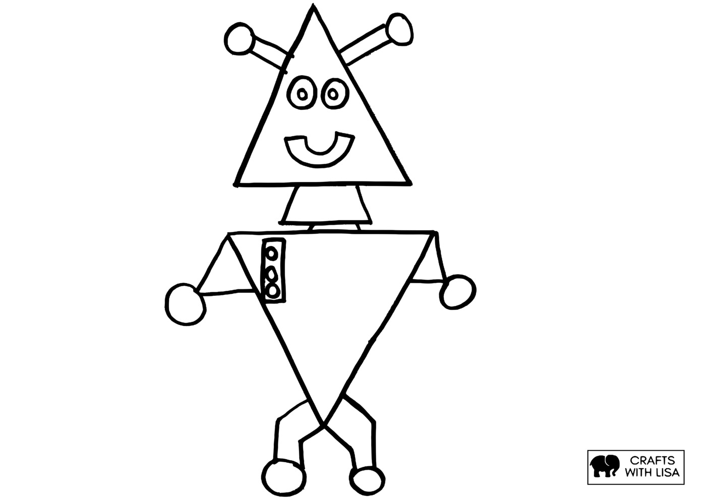 Robot triangle head coloring page