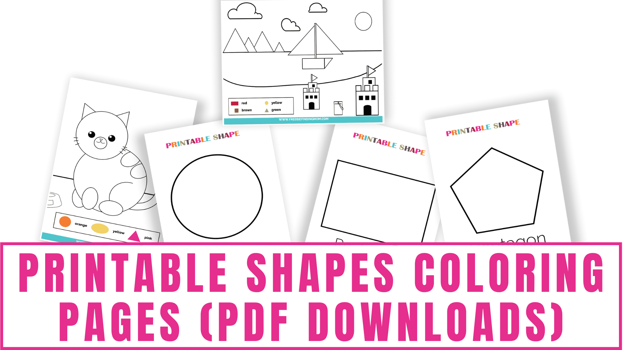 Printable shapes coloring pages pdfs