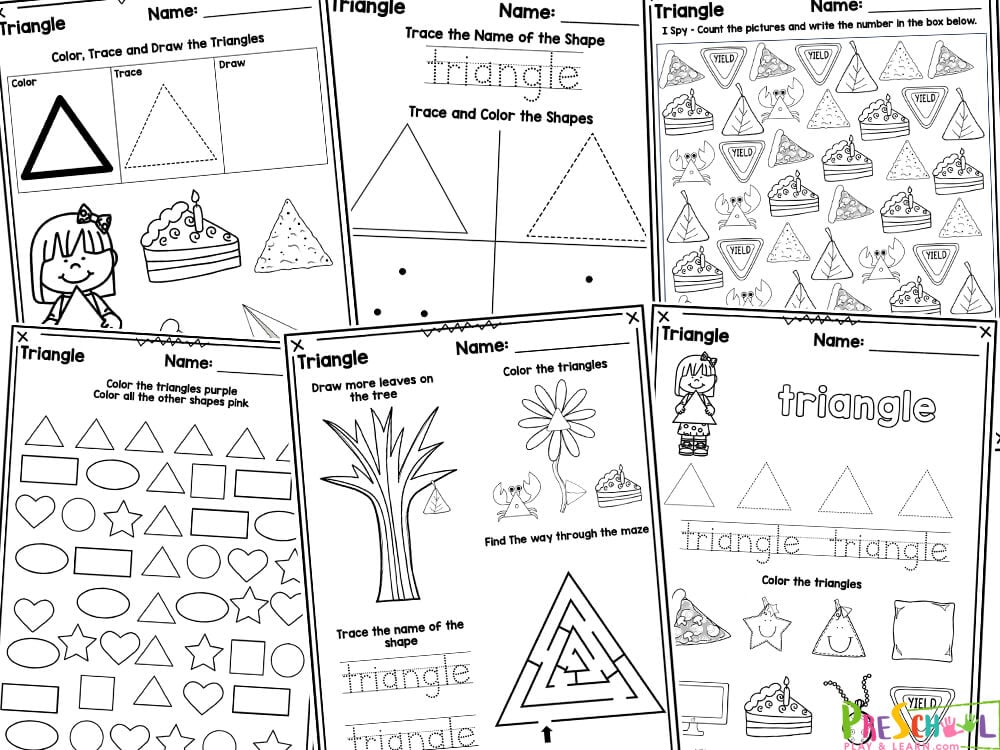 Ðºfree printable triangle shape worksheets for preschool