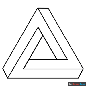 Impossible triangle coloring page easy drawing guides