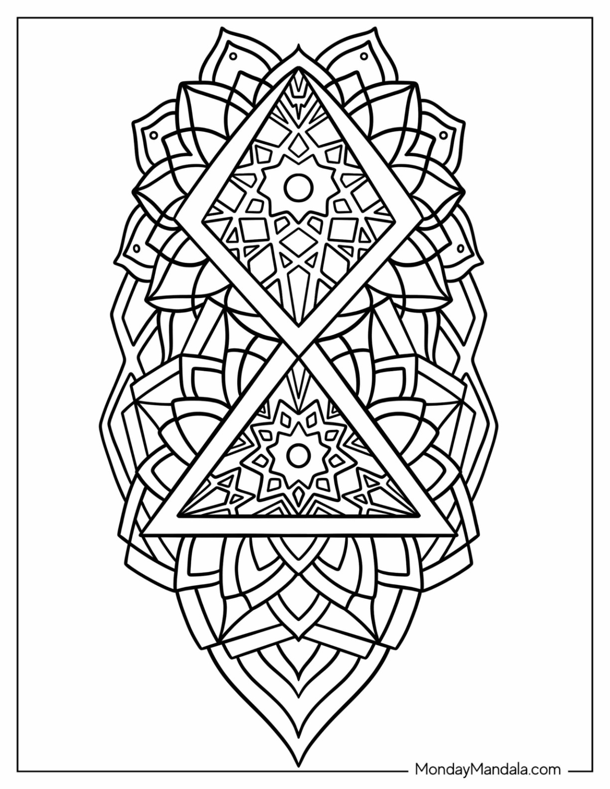 Geometric coloring pages free pdf printables