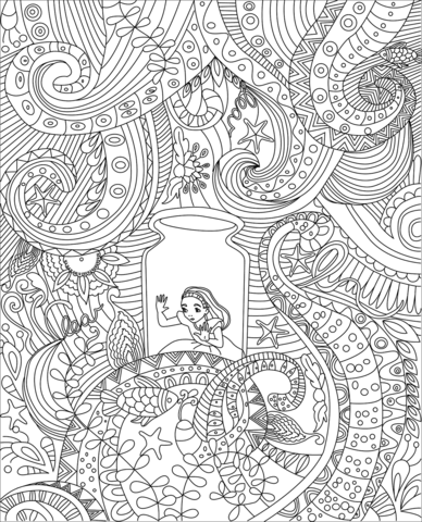 Alice in a jar coloring page free printable coloring pages