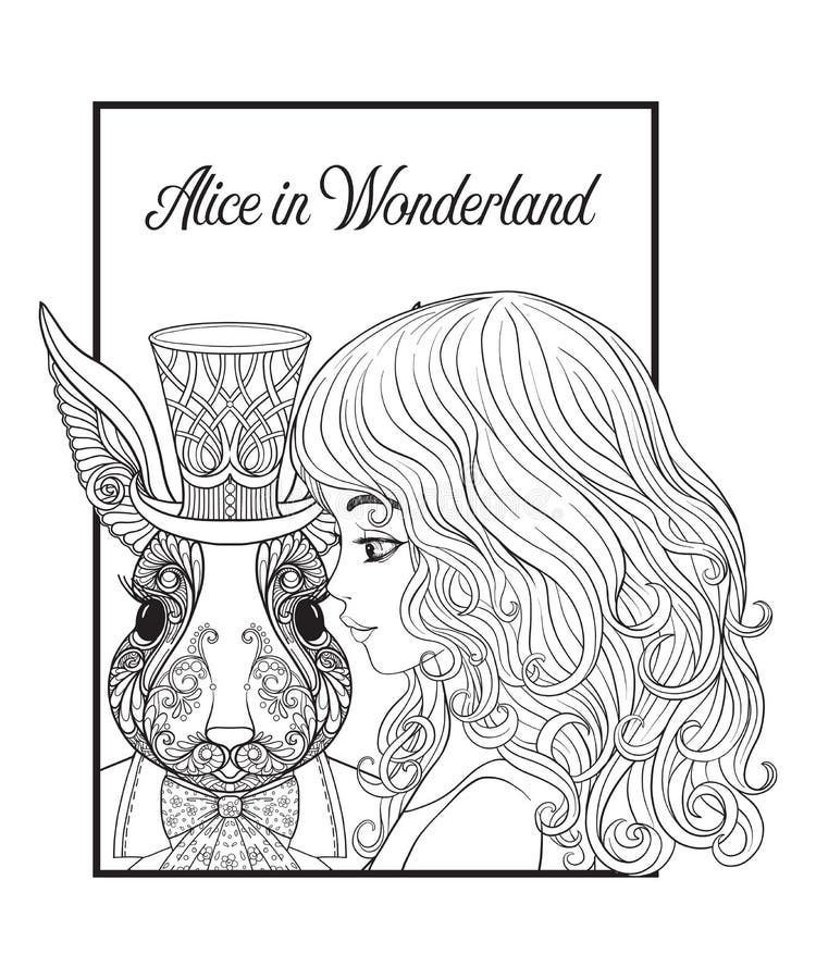 Alice wonderland coloring stock illustrations â alice wonderland coloring stock illustrations vectors clipart