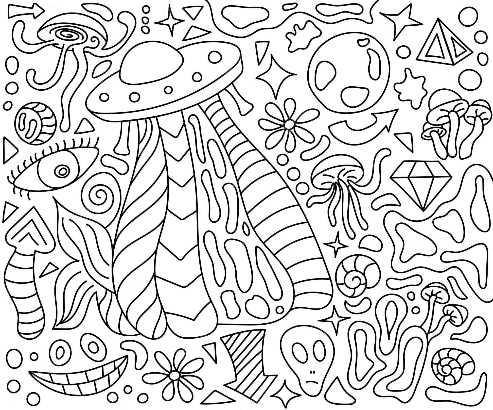 Perfect trippy coloring page