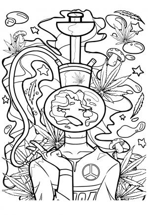 Free printable trippy coloring pages for adults and kids