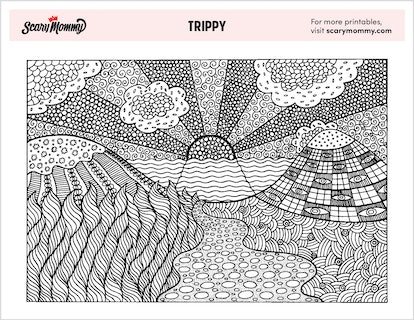 Trippy coloring pages bursting with kaleidoscopic details