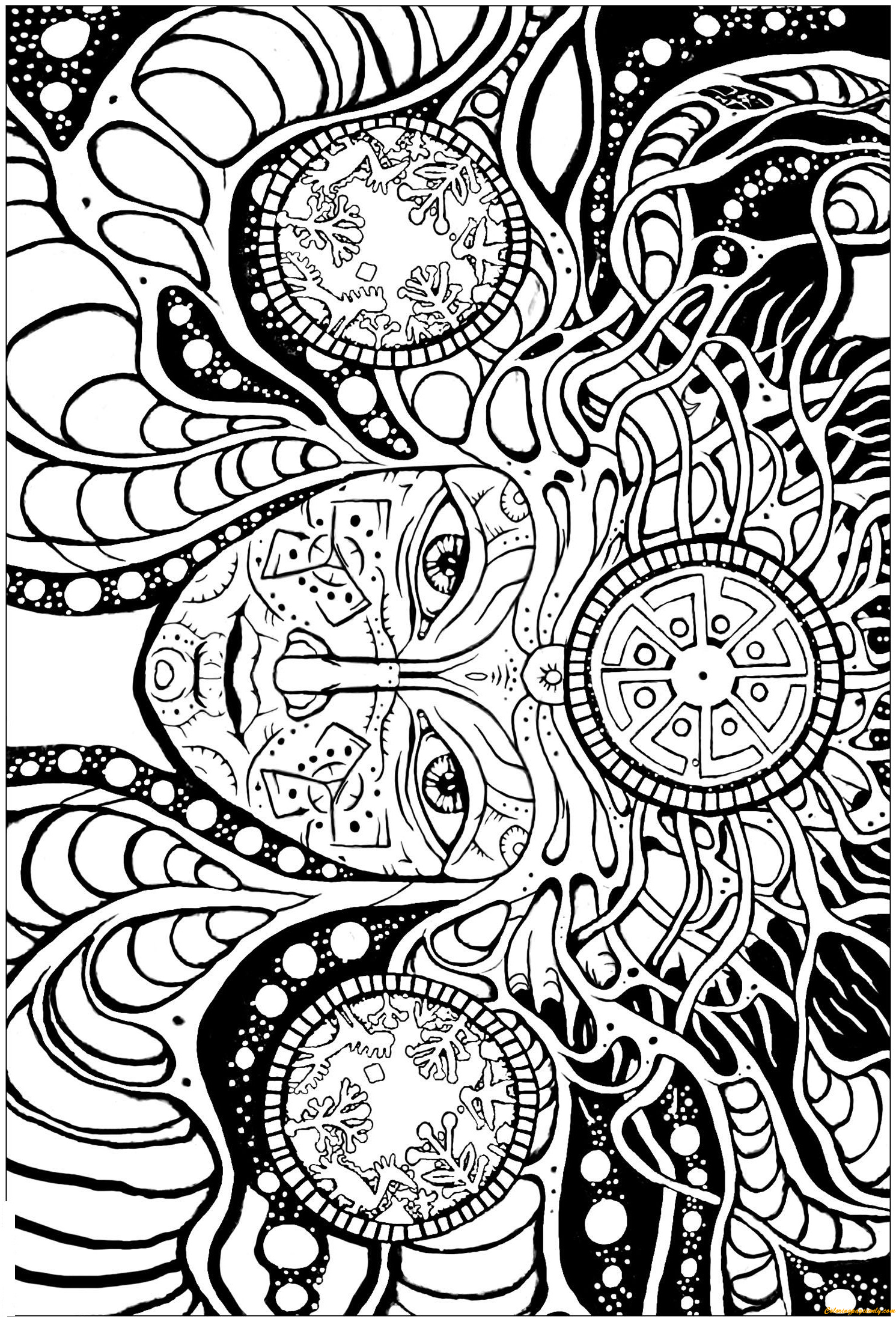 Psychedelic coloring pages