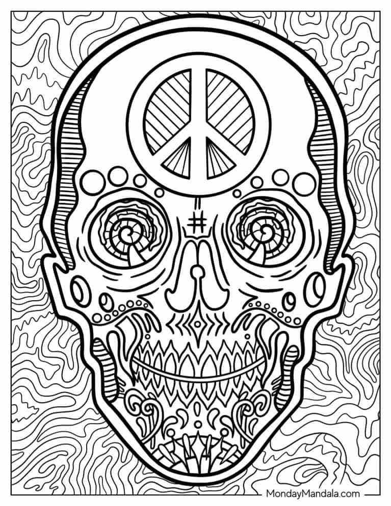 Trippy coloring pages free pdf printables