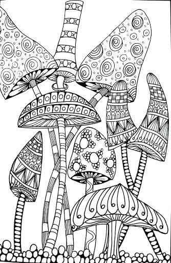 Coloring pages coloring ideas trippy mushroom pages