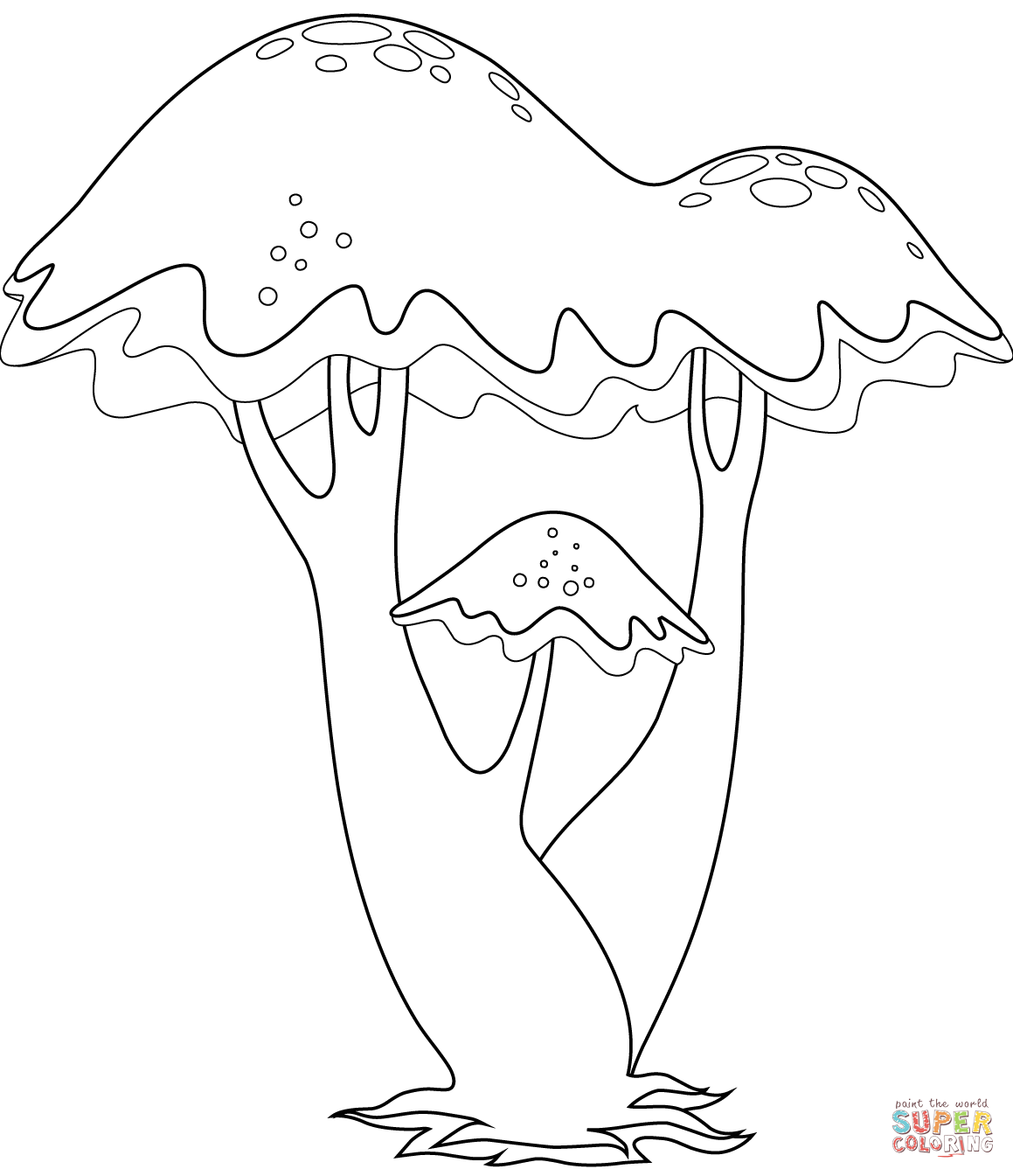 Psychedelic mushrooms coloring page free printable coloring pages