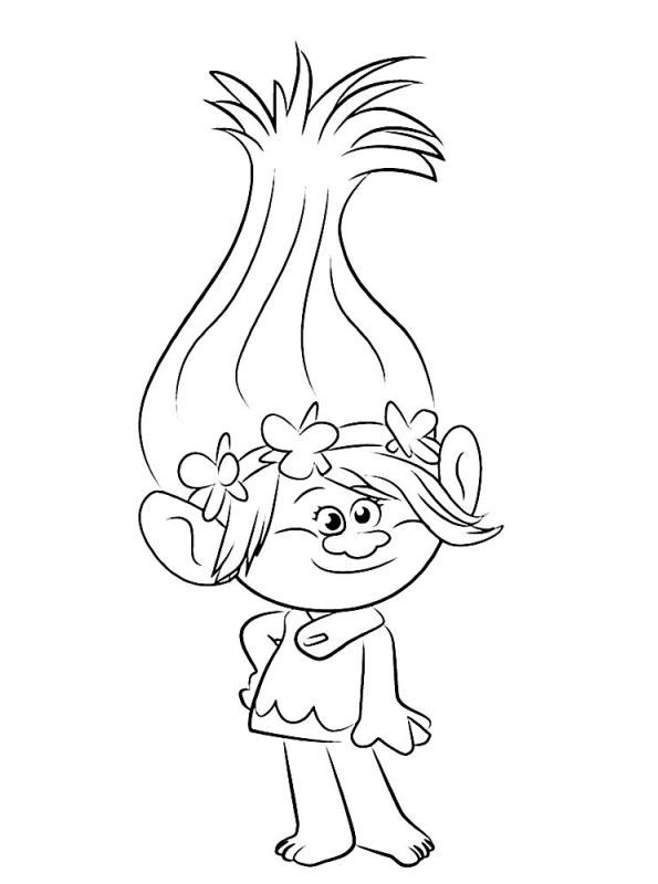 Coloring pages of trolls on kids