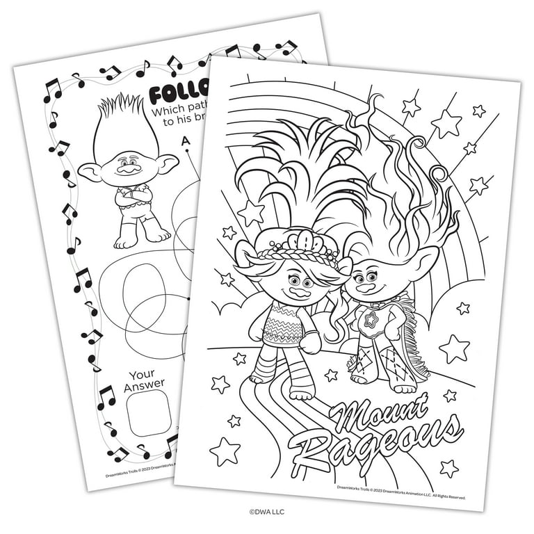 Trolls band together jumbo coloring book pages