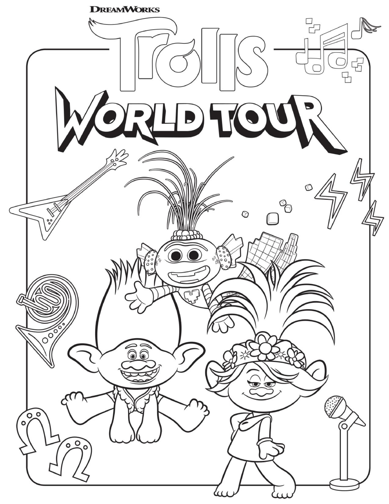 Free printable trolls coloring pages activity sheets zoom backgrounds more crazy adventures in parenting