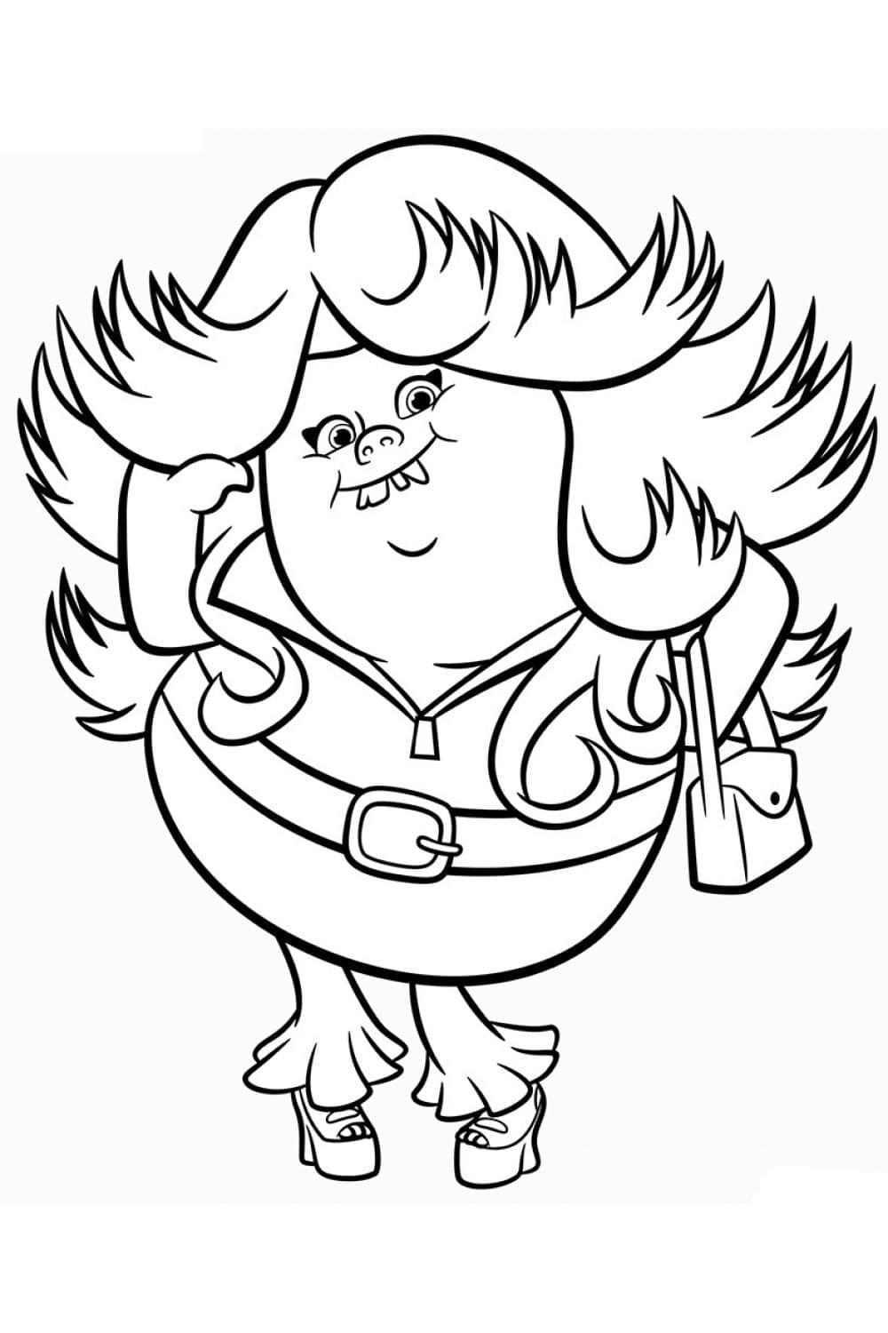 Bridget from trolls coloring page