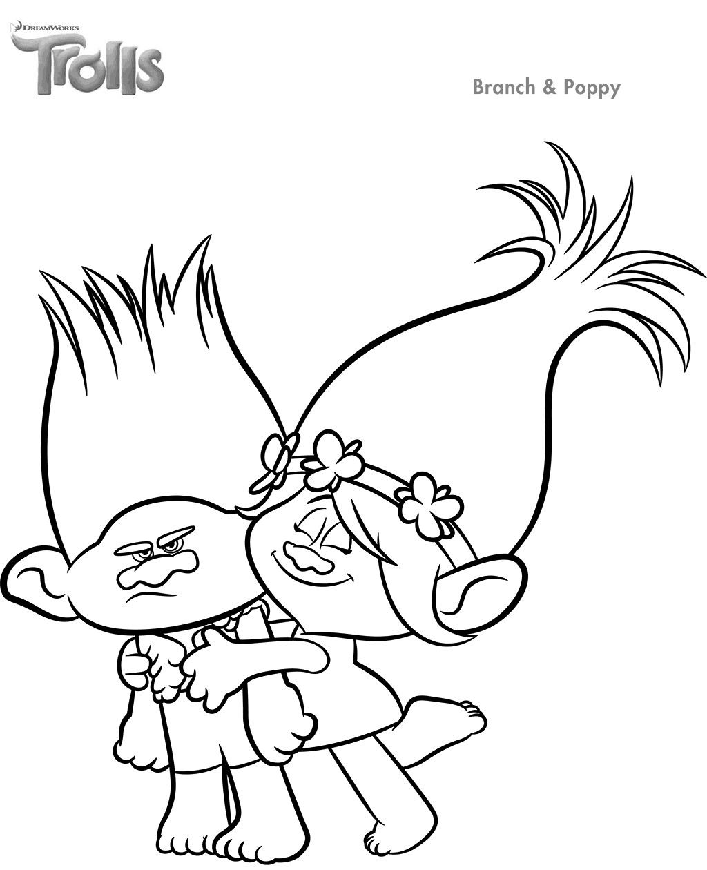 Trolls movie coloring pages