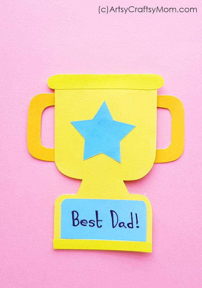 Diy fathers day trophy card