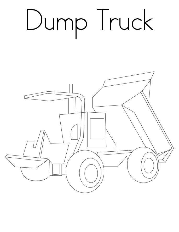 Coloring pages free printable dump truck coloring page