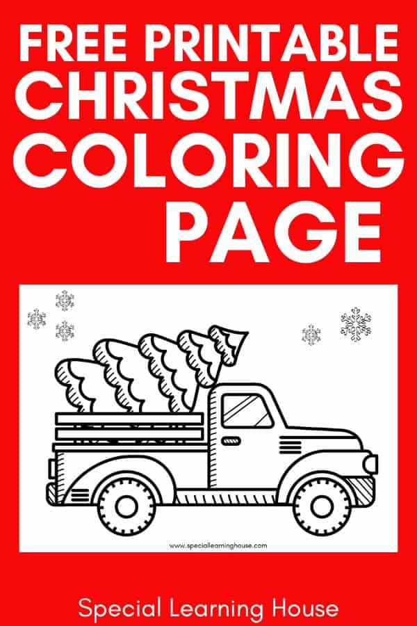 Christmas truck coloring page