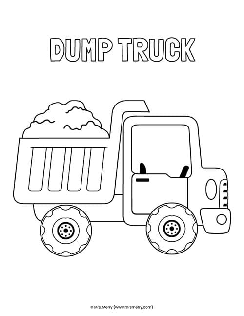 Free printable dump truck template mrs merry