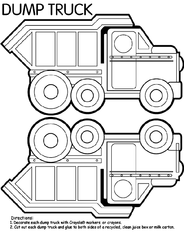 Dump truck box coloring page