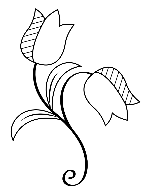 Printable abstract tulip coloring page
