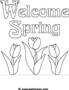 Wele spring tulips coloring page