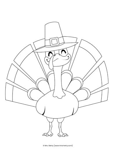 Free terrific turkey coloring pages for kids mrs merry