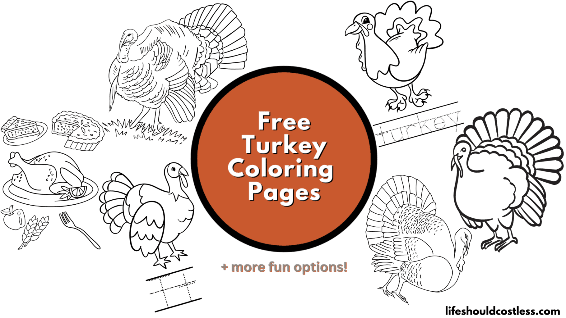 Turkey coloring pages free printable pdf templates