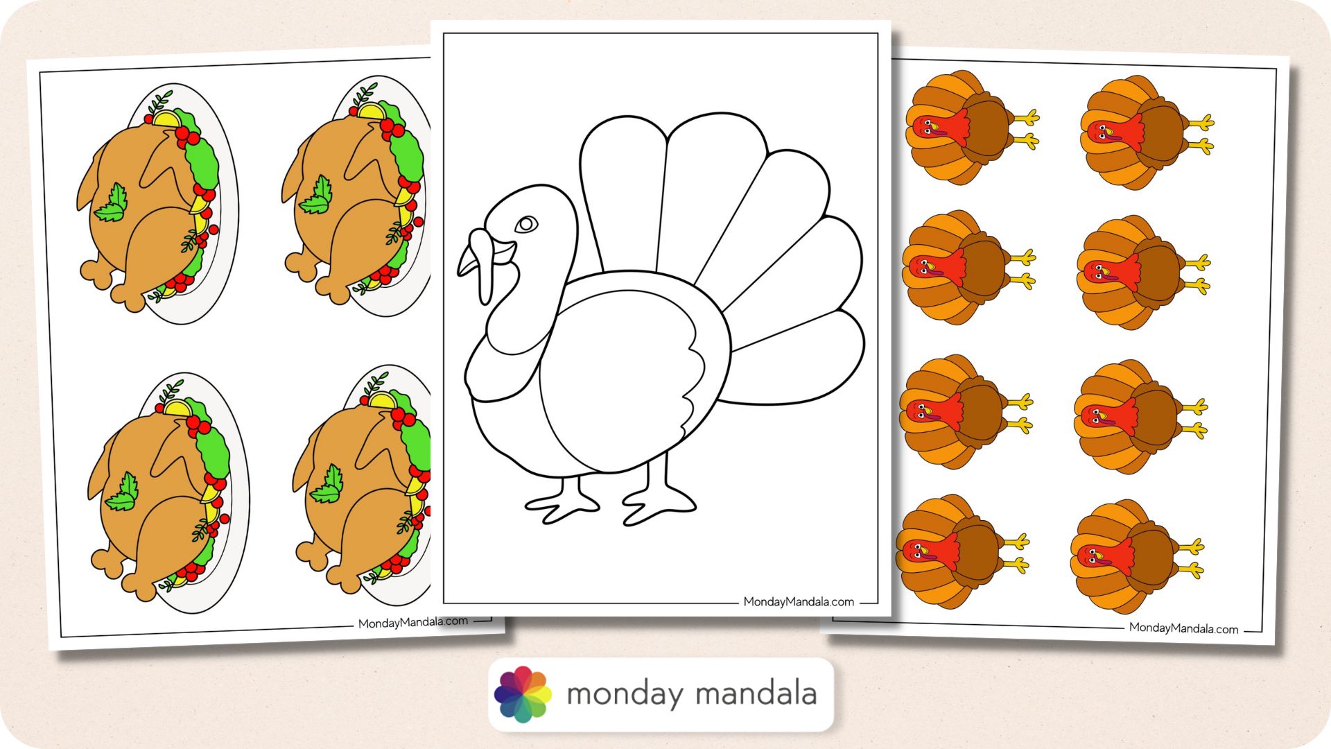 Turkey templates free pdf printables