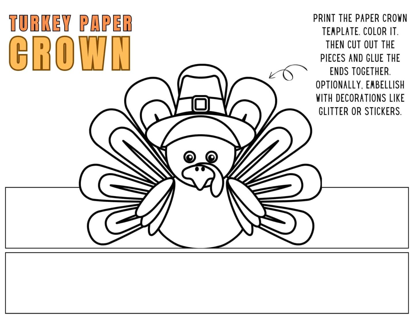 Turkey craft hat free template