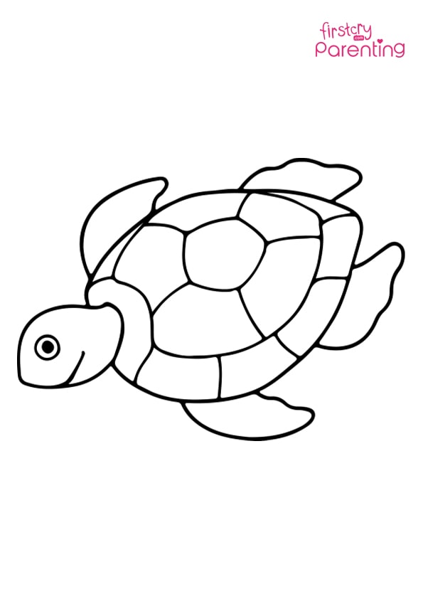 Easy printable turtle coloring pages for kids