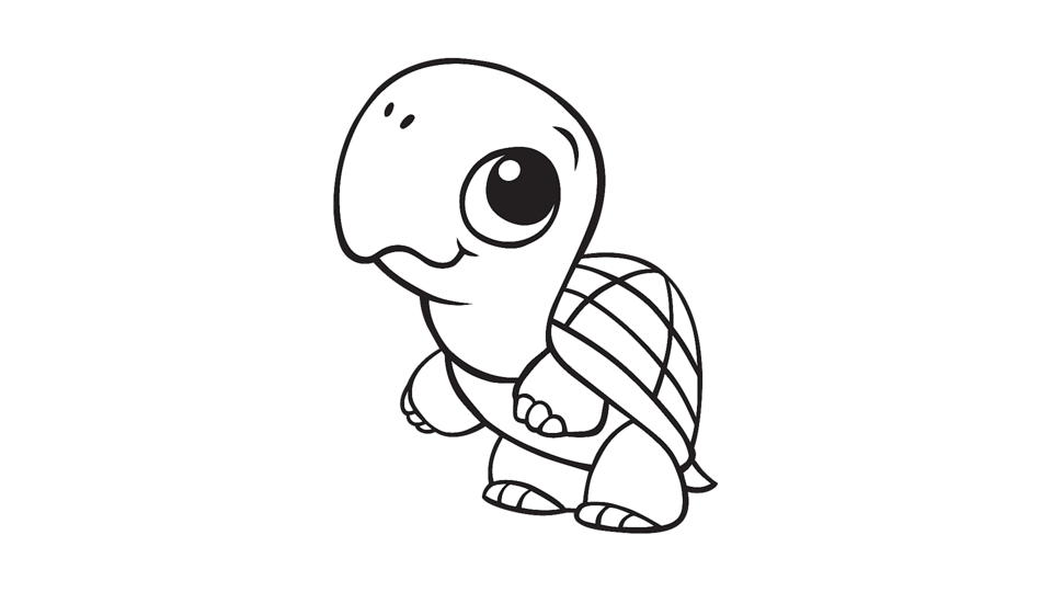 Learning friends turtle coloring printable