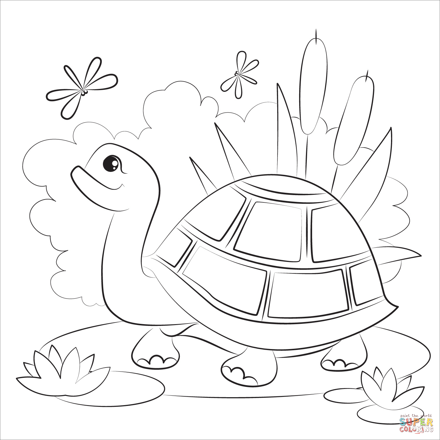 Turtle coloring page free printable coloring pages