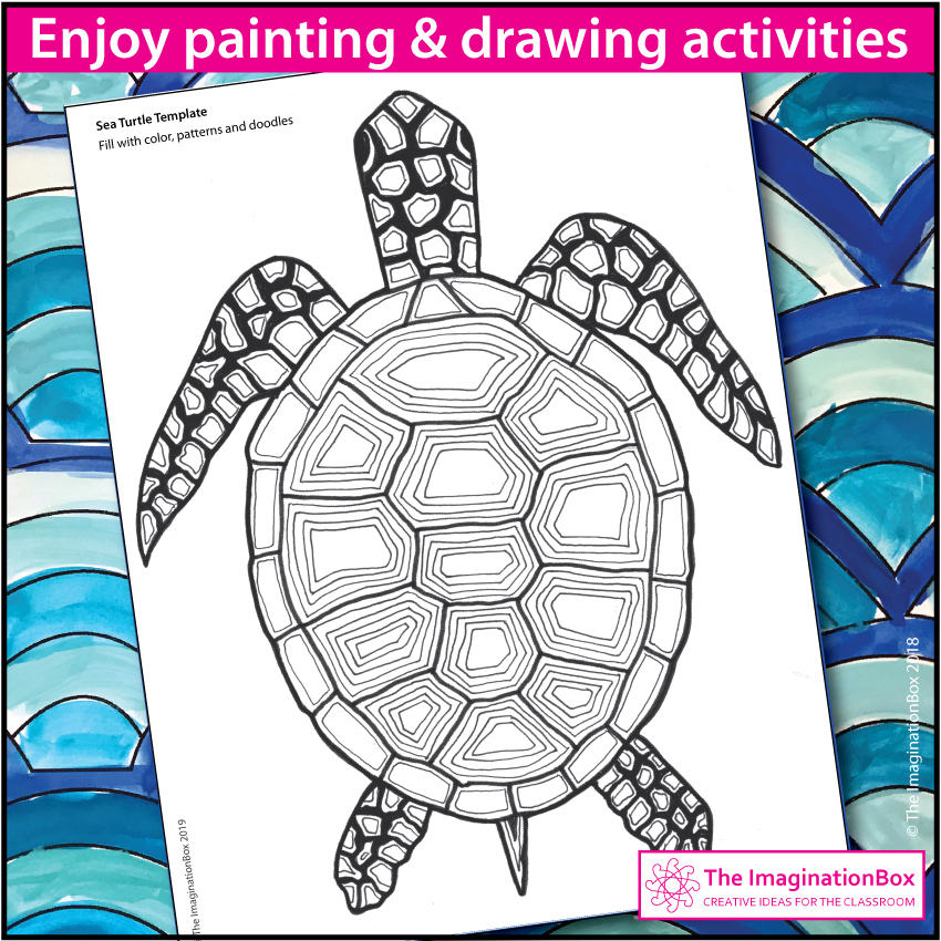 Earth day coloring pages sea turtles art activity