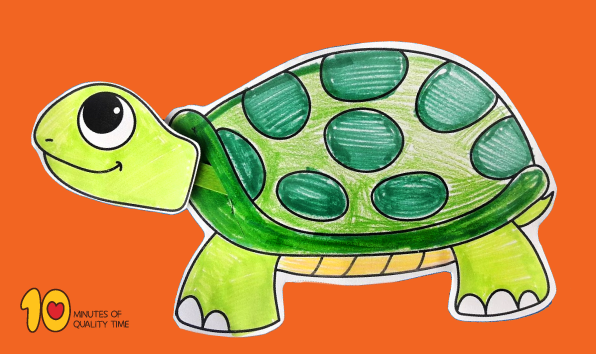 Turtle with moving head paper craft â minutes of quality time