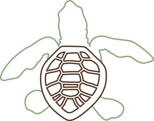 Baby sea turtle outline print art print art at