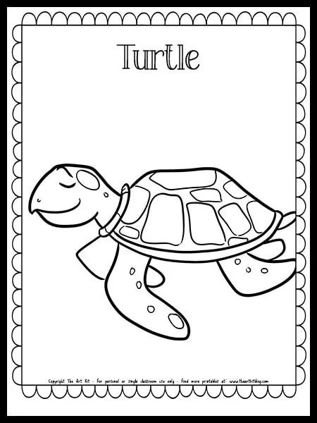 Turtle coloring page free printable â the art kit