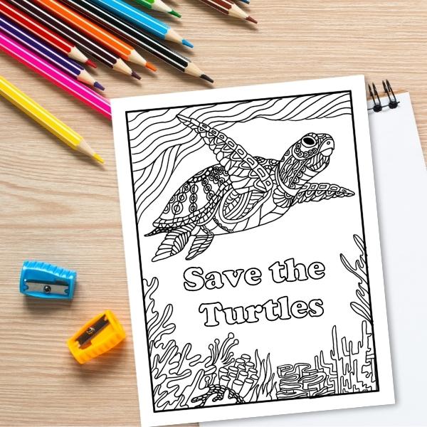 Free sea turtle coloring page printable