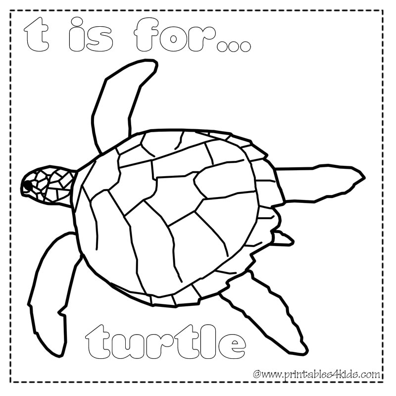 T is for turtle coloring page â printables for kids â free word search puzzles coloring pages and other activities