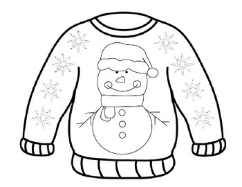 Ugly sweater coloring pages by myacestraw tpt