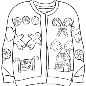 Christmas sweater coloring pages printable for free download