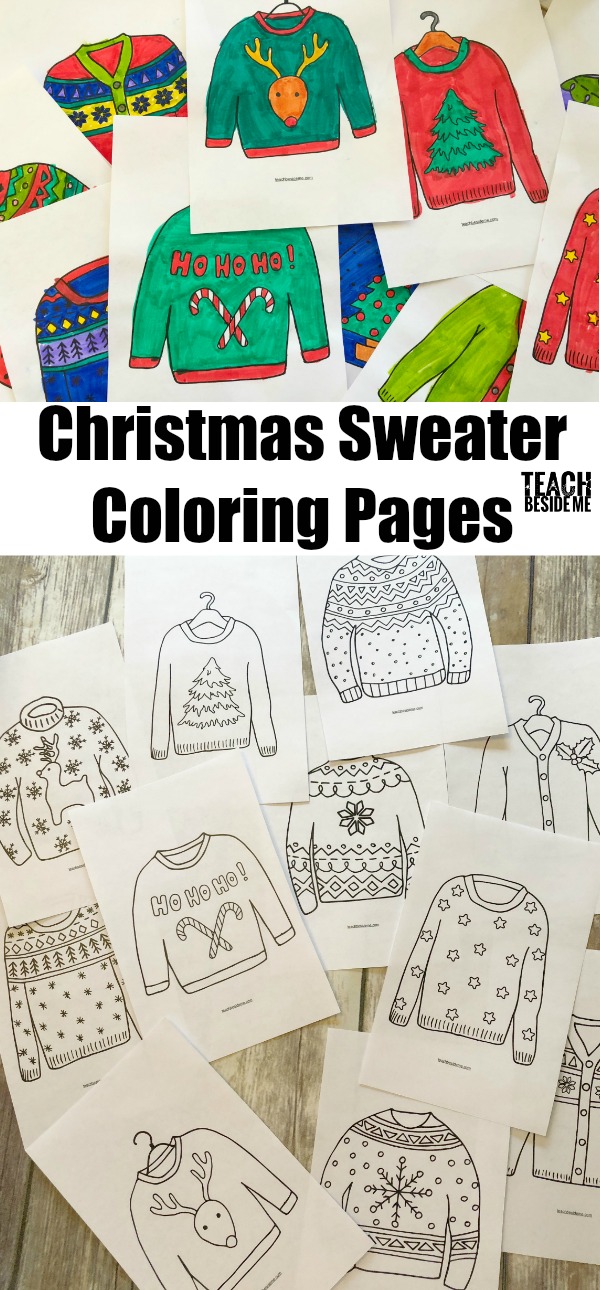 Christmas sweater coloring pages