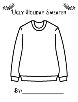 Ugly holiday sweater coloring sheet by sarah ridgeway