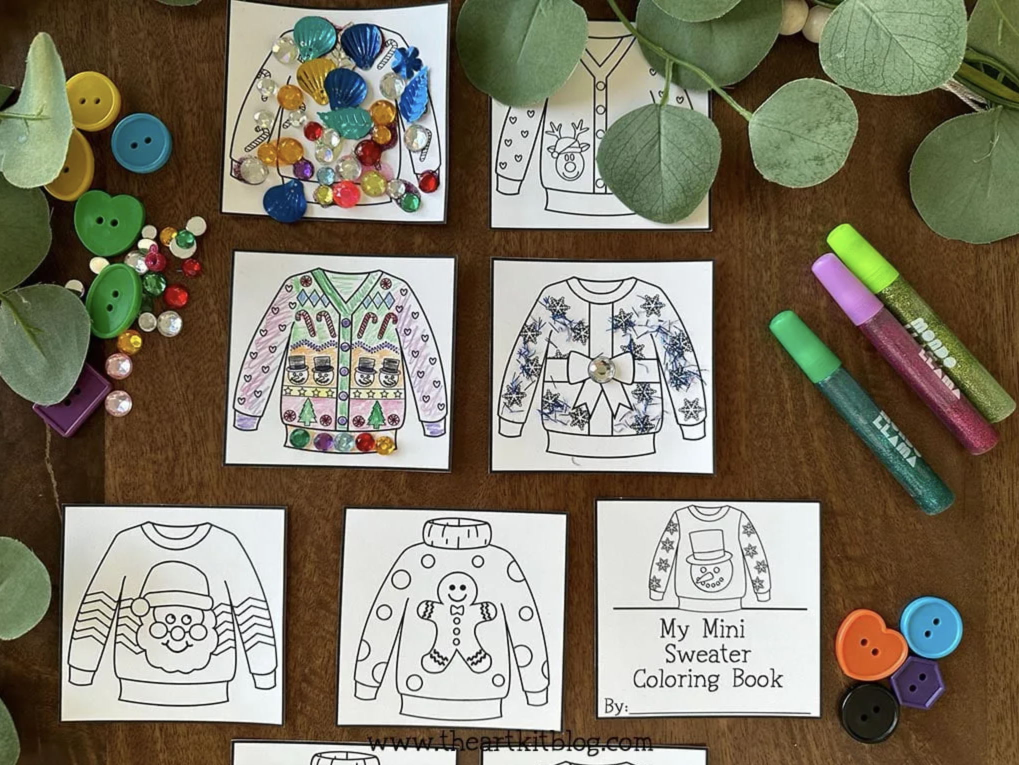 Free printable mini ugly christmas sweater coloring pages money saving mom