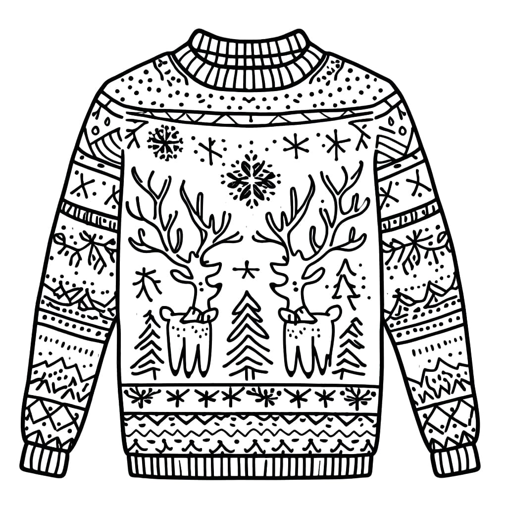 Christmas sweater coloring pages