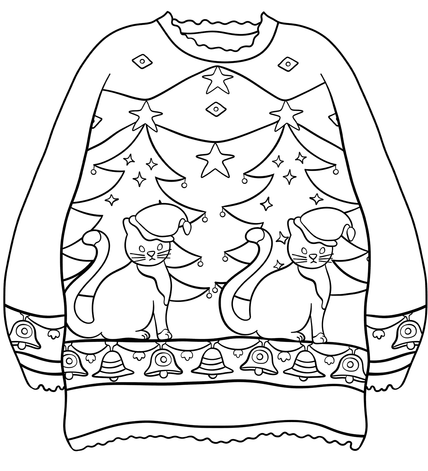 Christmas sweater coloring pages printable for free download