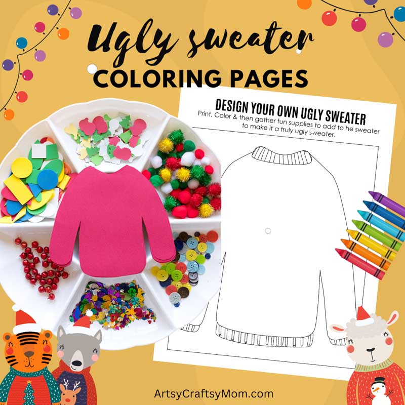 Ugly sweater craft template