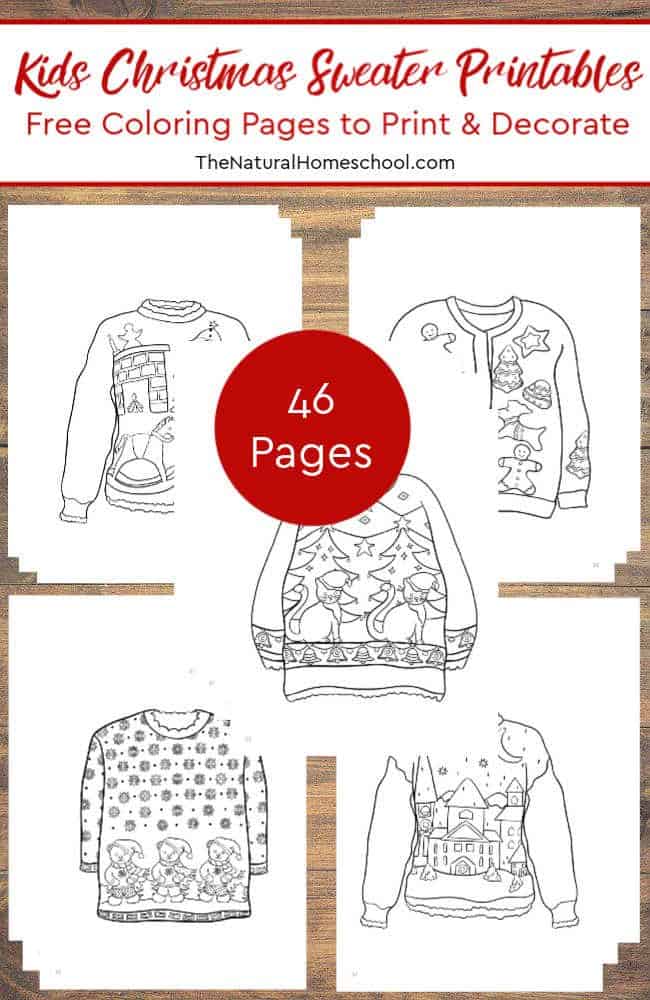 Kids christmas sweater printables free coloring pages to print decorate