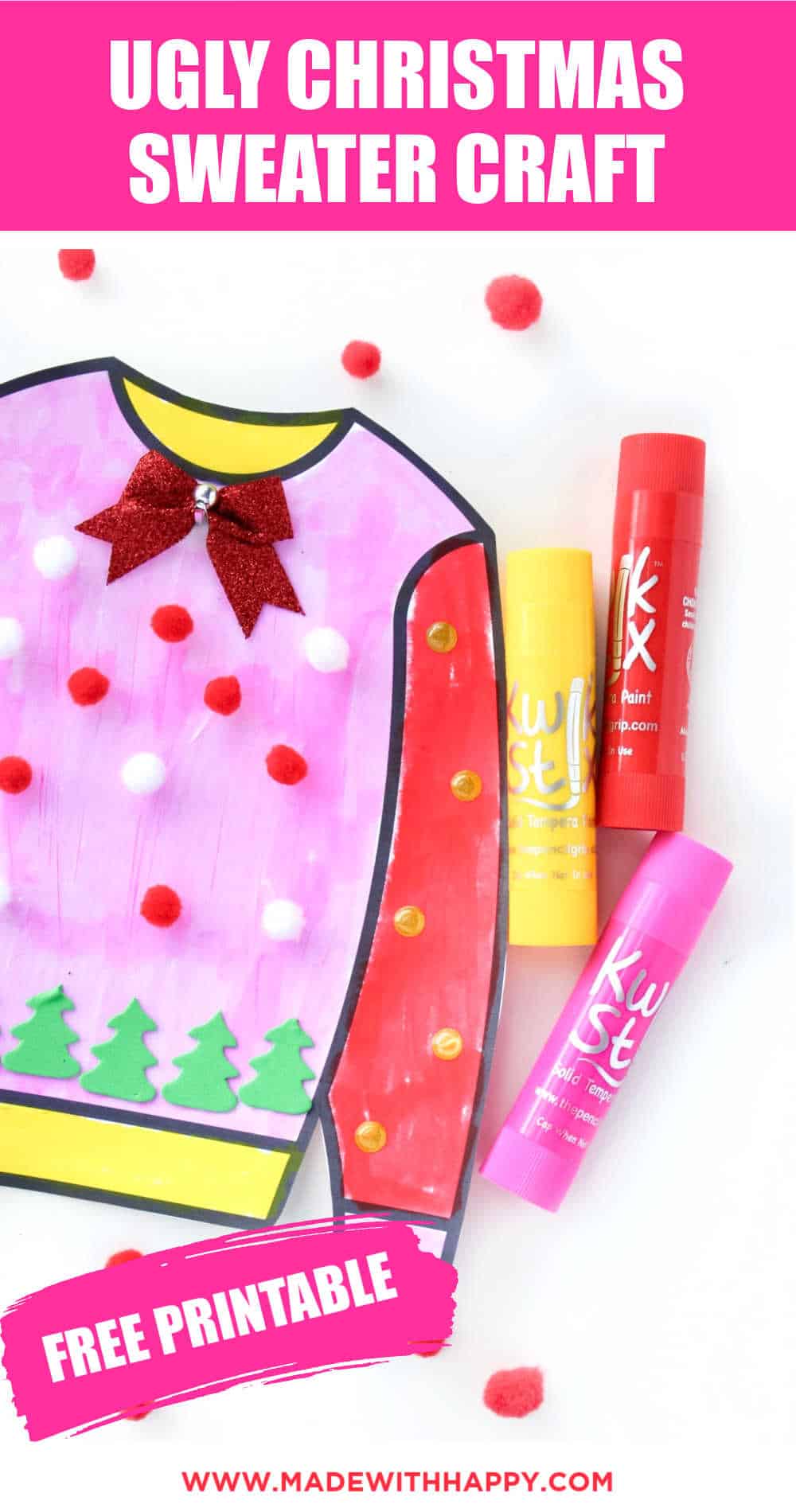 Kids ugly christmas sweater craft